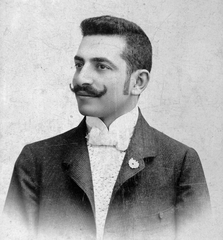 1900, Fortepan, portrait, fashion, moustache, man, flower on a lapel, Fortepan #9457