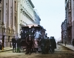 Horvátország, Zágráb, Jurišićeva ulica a Palmotićeva ulica felől a Draškovićeva ulica felé nézve., 1910, Magyar Földrajzi Múzeum / Diagyűjtemény, lóvasút, Fortepan #95027