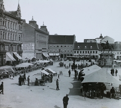 Horvátország, Zágráb, Jellasics bán tér (Trg bana Josipa Jelačića), Jellasics bán lovasszobra., 1902, Magyar Földrajzi Múzeum / Diagyűjtemény, lovas szobor, Josip Jellasics-ábrázolás, Anton Dominik Fernkorn-terv, Fortepan #95078