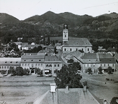 Románia,Erdély, Nagybánya, Rákóczi tér (Piaţa Libertăţii), szemben a református templom, 1914, Magyar Földrajzi Múzeum / Diagyűjtemény, Fortepan #95079