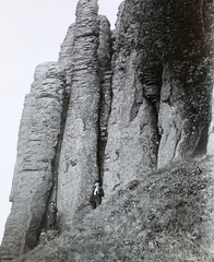 Hungary, Szent György-hegy, bazalt oszlopsor., 1906, Magyar Földrajzi Múzeum / Diagyűjtemény, geologist, Fortepan #95084