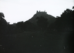 Hungary,Lake Balaton, Szigliget, várrom., 1906, Magyar Földrajzi Múzeum / Diagyűjtemény, silhouette, castle ruins, Fortepan #95111