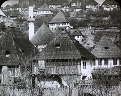 Bosnia and Herzegovina, Jajca, a város látképe kelet felől, középen jobbra Esma szultán dzsámija., 1908, Magyar Földrajzi Múzeum / Diagyűjtemény, roof, shingle, Fortepan #95123