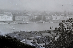 Magyarország, Budapest I., kilátás a budai Várból a pesti Duna-part felé, középen a Vigadó tér., 1909, Magyar Földrajzi Múzeum / Kerekes J. Zoltán, látkép, Budapest, Fortepan #95230