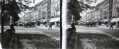 Németország, Berlin, Unter den Linden a Charlottenstrasse kereszteződésénél., 1902, Magyar Földrajzi Múzeum / Károssy Csaba, hirdetőoszlop, sztereófotó, Fortepan #95298