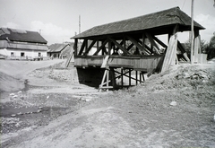 Szlovákia, Igló, fedeles fahíd., 1929, Schermann Ákos, Schermann Szilárd, Csehszlovákia, fahíd, fedett híd, Fortepan #95373