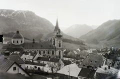 Ausztria, Mariazell, középen a Bazilika., 1930, Schermann Ákos, Schermann Szilárd, Bazilika, barokk-stílus, katolikus, Domenico Sciassia-terv, Fortepan #95402