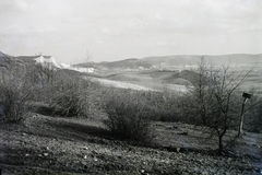 Hungary, Tata-Tóváros, Felsőgalla (ekkor önálló, ma a város része), balra a Keselő-hegy és a mészkőbánya., 1931, Schermann Ákos, Schermann Szilárd, Fortepan #95425