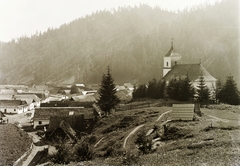 Szlovákia, Vernár, a község látképe a katolikus templommal., 1933, Schermann Ákos, Schermann Szilárd, Csehszlovákia, Fortepan #95506