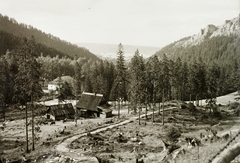 Lengyelország,Lengyel Magas-Tátra, Zakopane, Kuznice városrész, jobbra a Nosal-hegy., 1934, Schermann Ákos, Schermann Szilárd, Tátra hegység, Fortepan #95531