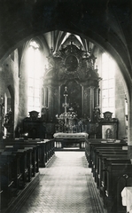 Slovakia, Selva di Val Gardena, Szent Katalin-templom., 1930, Schermann Ákos, Czechoslovakia, church interior, Fortepan #95807