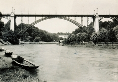 Svájc, Bern, Aare folyó, Kornhausbrücke., 1927, Schermann Ákos, folyó, völgy, vasszerkezet, ívhíd, Paul Simons-terv, Fortepan #95904