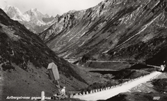 Ausztria, St. Christoph am Arlberg, az Arlbergstrasse Tirol és Voralberg határán, a Flexenspitze felé nézve., 1934, Schermann Ákos, Fortepan #95954