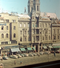 Croatia, Zagreb, Jellasics bán tér (Trg bana Josipa Jelačića)., 1965, Fortepan, Yugoslavia, colorful, sign-board, neon sign, Fortepan #9605