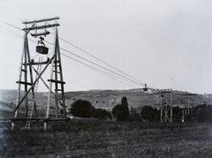 Magyarország, Salgótarján, Zagyvaróna (ekkor önálló, ma a város része), Vízválasztó, a sodronykötél-pálya Rónabánya irányába nézve., 1900, Magyar Földrajzi Múzeum / Erdélyi Mór cége, bányászat, csille, Fortepan #96232