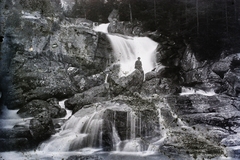 Slovakia, High Tatras, Starý Smokovec, Tar-pataki Nagy-vízesés., 1906, Magyar Földrajzi Múzeum / Erdélyi Mór cége, water fall, Fortepan #96239