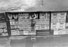 Magyarország, Budapest, 1962, Fortepan, plakát, létra, Fortepan #964