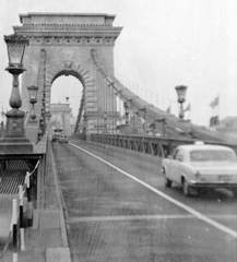 Magyarország, Budapest, Széchenyi Lánchíd., 1975, Fortepan, híd, függőhíd, William Tierney Clark-terv, Fortepan #9670