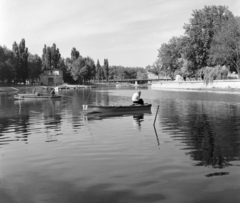 Magyarország, Győr, Rába folyó a Petőfi híddal., 1967, UVATERV, horgászat, Lengyel József-terv, Fortepan #97281