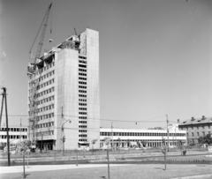 Magyarország, Budapest X., Üllői út 114-116., Postás munkásszálló (később hotel) és a 100-as posta építése., 1968, UVATERV, Budapest, posta, Fortepan #97363