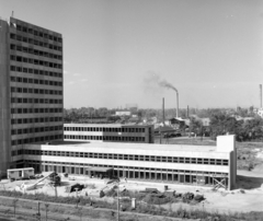 Magyarország, Budapest X., Üllői út 114-116., Postás munkásszálló (később hotel) és a 100-as posta építése., 1968, UVATERV, Budapest, posta, Fortepan #97365