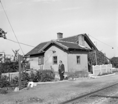 Magyarország, Sopron, bakterház a Déli pályaudvar és a GYSEV vasútállomás között, háttérben a Frankenburg út., 1968, UVATERV, Fortepan #97468