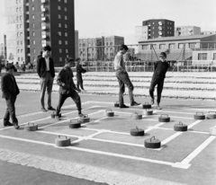 Magyarország, Budapest IX., József Attila lakótelep, Nagyjátszó a Dési Huber utca és a Csengettyű utca között., 1968, UVATERV, lakótelep, Budapest, játszótér, játék, malom, Fortepan #97523