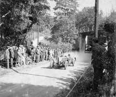 Hungary, Budapest XII., Karthauzi utca - Művész út sarok, a Fogaskerekű hídja. Svábhegyi autóverseny, Steyr autó., 1922, Fortepan, Budapest, Fortepan #9766