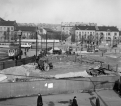 Magyarország, Budapest II., Széll Kálmán (Moszkva) tér, a metróállomás csarnokának építési területe., 1970, UVATERV, Budapest, Fortepan #97797