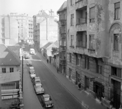 Magyarország, Budapest II., Fényes Elek utca a Keleti Károly utca felé nézve., 1970, UVATERV, Skoda Octavia, Fiat 850, Fiat 500, Budapest, Fortepan #97952