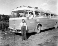 Ikarus 55 autóbusz., 1957, Fortepan, portré, közlekedés, jármű, autóbusz, magyar gyártmány, Ikarus-márka, sofőr, Ikarus 55, automobil, Fortepan #9819