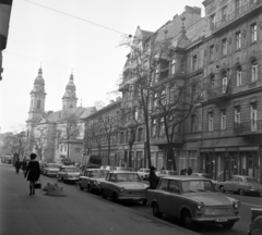 Magyarország, Budapest VIII., Baross utca a Szűz utcától a Horváth Mihály tér felé nézve., 1972, UVATERV, rendszám, Budapest, Fortepan #98401