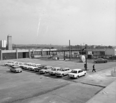 Magyarország, Vác, Deákvári fasor 8., Volán 1.sz. Vállalat 12.sz. üzemegysége., 1973, UVATERV, Trabant-márka, GAZ-márka, Lada-márka, Polski Fiat-márka, Wartburg-márka, GAZ M21 Volga, Trabant 600, Wartburg 353, VAZ 2101, Moszkvics-márka, Fortepan #98504