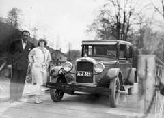 1929, Fortepan, híd, amerikai gyártmány, kettős portré, automobil, rendszám, Pontiac-márka, lányok-járművek, Fortepan #9852