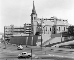 Magyarország, Salgótarján, Rákóczi út, Kisboldogasszony-templom., 1974, UVATERV, Fortepan #98701