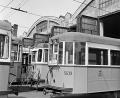 Hungary, Budapest IV., Pozsonyi utca, Angyalföld kocsiszín., 1975, UVATERV, tram, BKV-organisation, destination sign, depot, Budapest, carbarn, public transport line number, Fortepan #98902