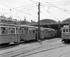 Hungary, Budapest IV., Pozsonyi utca, Angyalföld kocsiszín., 1975, UVATERV, tram, BKV-organisation, destination sign, depot, Budapest, carbarn, public transport line number, Fortepan #98903