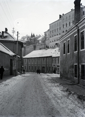 Magyarország, Veszprém, a Vár a Jókai utcából fényképezve., 1940, Kurutz Márton, hó, vár, Fortepan #9917