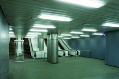 Magyarország, Budapest, Kálvin tér, metróállomás., 1976, UVATERV, színes, mozgólépcső, metró, metróállomás, Fortepan #99418