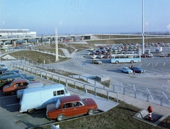 Hungary, Ferihegy (now - Ferenc Liszt) International Airport, Budapest XVIII., 2-es terminál, parkoló., 1985, UVATERV, colorful, Barkas-brand, Avia-brand, car park, airport, Budapest, Fortepan #99487