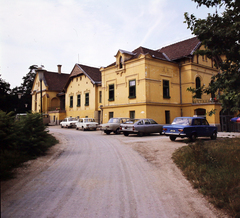 Magyarország, Tata, Remeteségpuszta, Esterházy-vadászkastély., 1978, UVATERV, színes, Citroen-márka, automobil, rendszám, Citroen CX, vadászház, Fortepan #99563